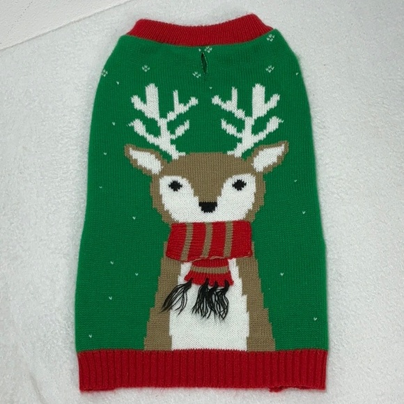 Reindeer Holiday Dog Christmas Sweater - Picture 2 of 7